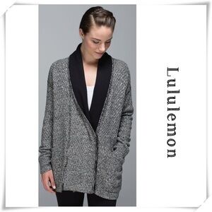 LULULEMON Post Practice Cardigan Jacket in Ghost Black
